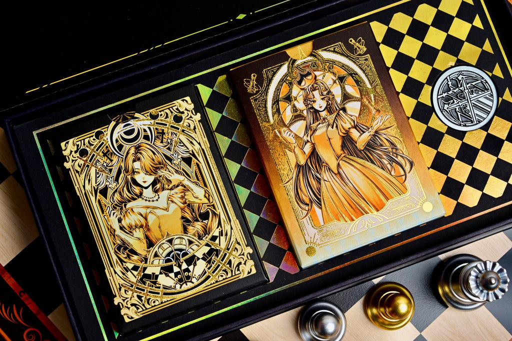 CHESS collector box opened with two decks