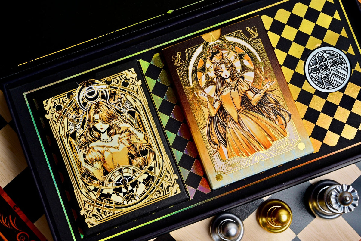 CHESS collector box opened with two decks