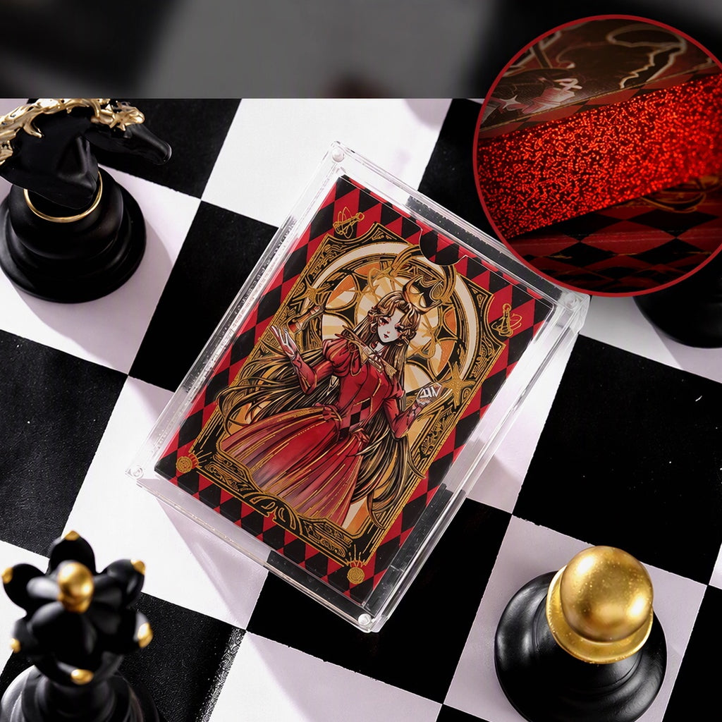 CHESS Crystal Collector Edition deck in acrylic case with red gilded edges