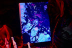 Leaf deck tuck box glowing under UV light