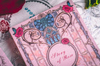 Story of Rose pink deck floral card-back detail