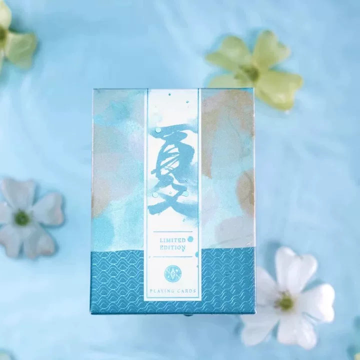 NANA Four Seasons Summer tuck box in blue watercolor light