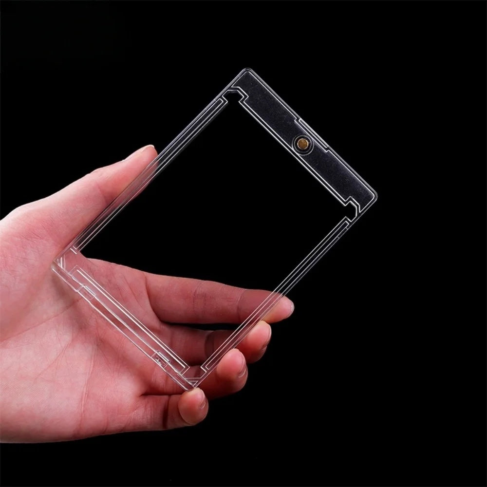 Clear 35PT card holder showing the magnetic closure