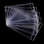 Multiple clear magnetic trading card holders fanned together